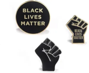 wydmire Black Lives Matter - 3pcs Raised Fist Enamel Pin, Black Power Brooch BLM Protest Lapel Pin for Jackets, Backpacks, Bags, Hats & Tops