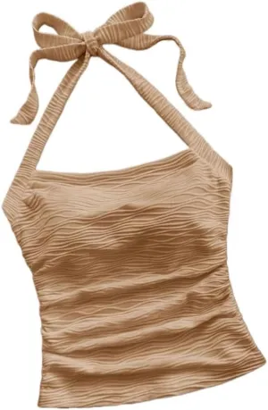 YELLOOP Cute Camisole Boho Spaghetti Strap Tops Y2k Halter Tops for Women Beach Vacation Summer 2025 Boho Tops for Women