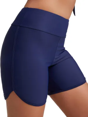 Yilisha Womens Tummy Control Swim Shorts Black Plus Size High Waisted Bikini Bottoms Swimsuit Shorts Swim Bottoms Swimwear
