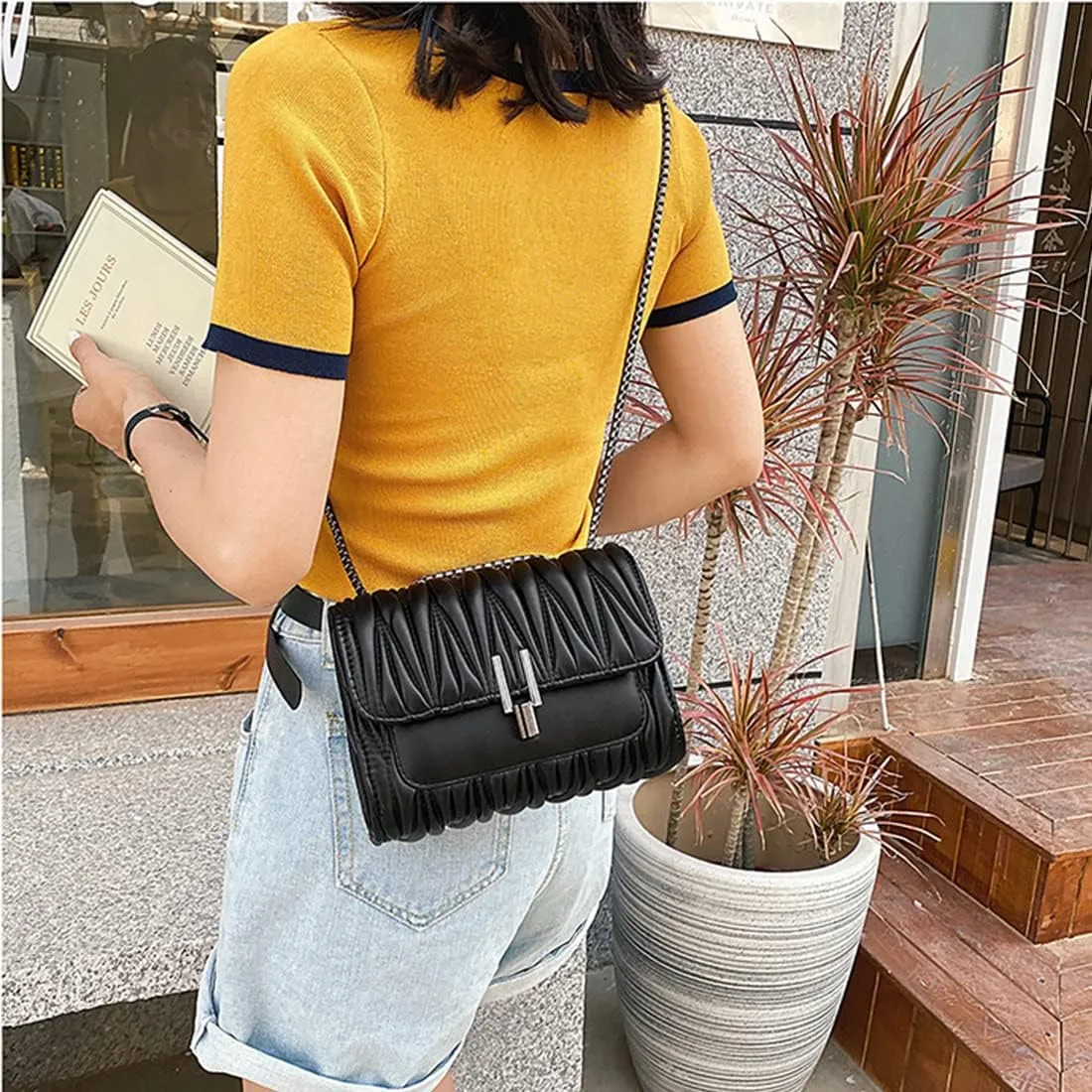 YXBQueen Quilted Leather Handbag Designer Crossbody Bags Women Purses and Handbags