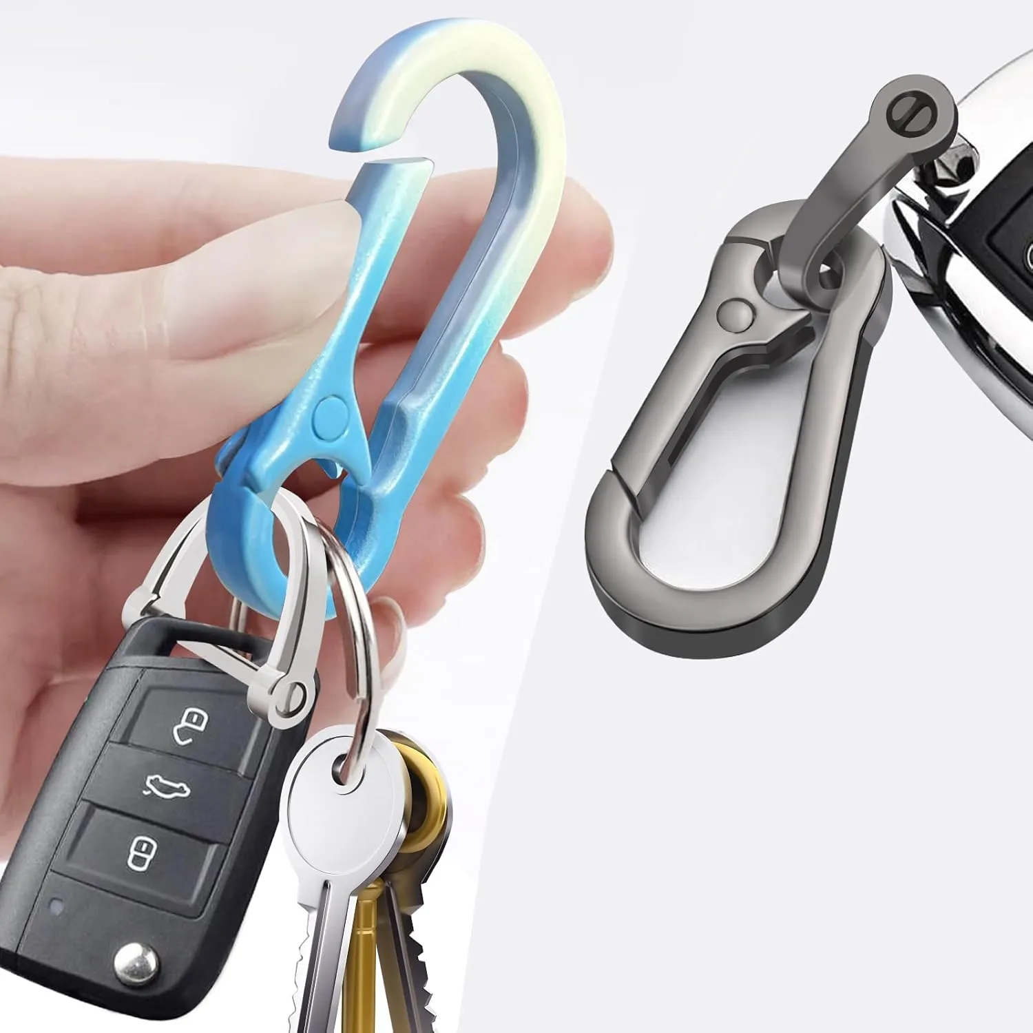 Zinc Alloy Key Chain 3 Packs Keychain Keyring Organizer Key Ring Holder Clip for Men and Women