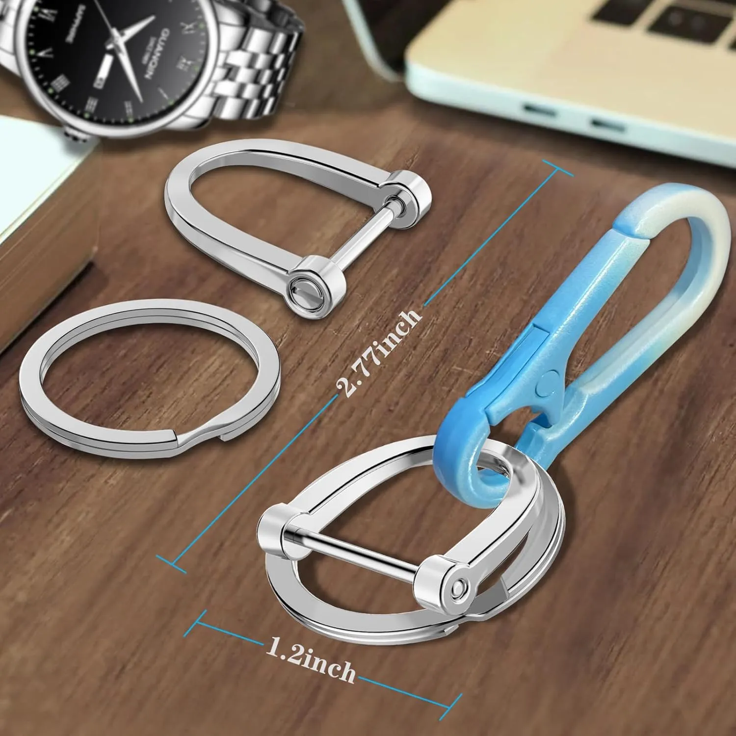 Zinc Alloy Key Chain 3 Packs Keychain Keyring Organizer Key Ring Holder Clip for Men and Women