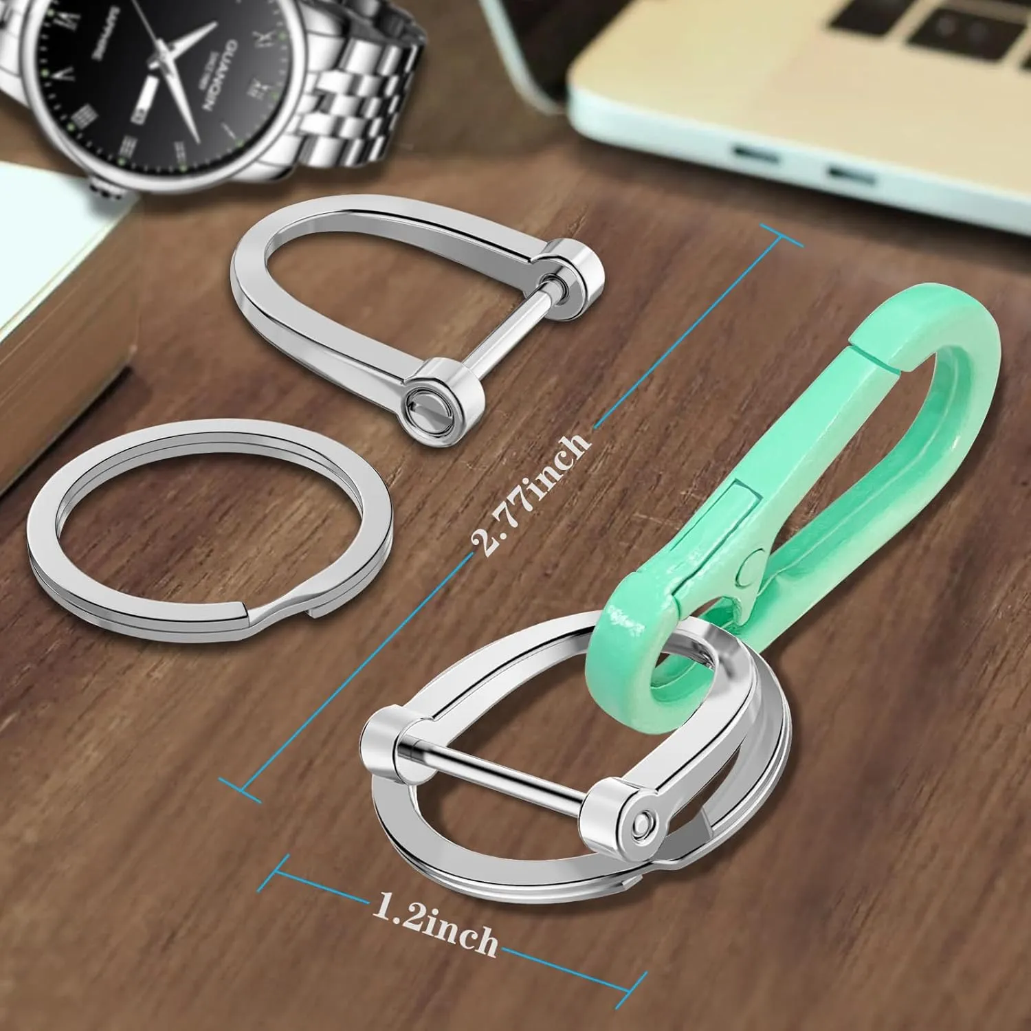 Zinc Alloy Key Chain 3 Packs Keychain Keyring Organizer Key Ring Holder Clip for Men and Women
