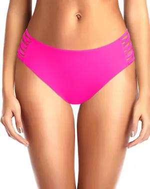Zmart Strappy Bikini Bottoms - Women's Full Coverage Bathing Suit Mid Waist Swimsuit Bottom