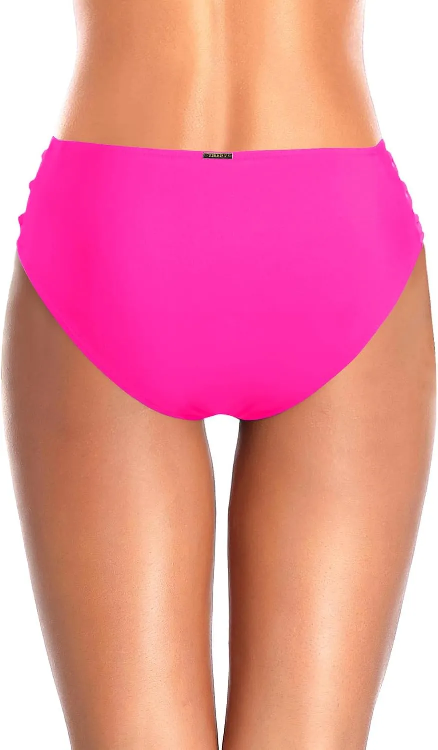 Zmart Strappy Bikini Bottoms - Women's Full Coverage Bathing Suit Mid Waist Swimsuit Bottom